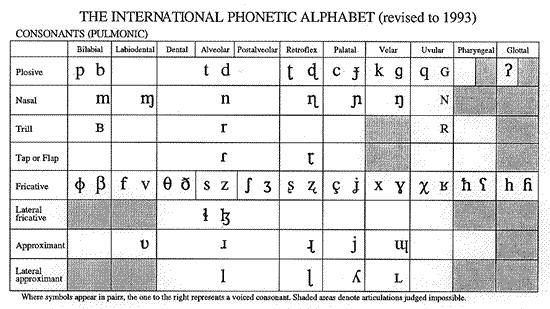 Phoneme Placement Chart
